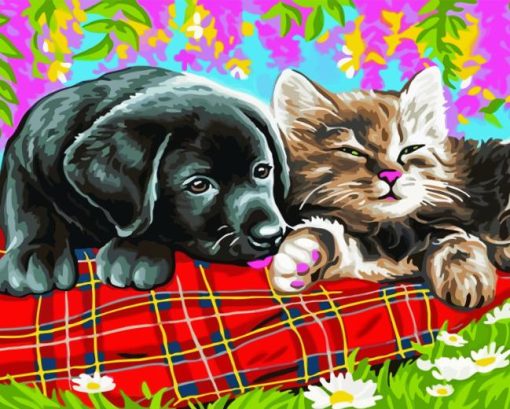 Puppy Kitten Sleep Paint By Numbers