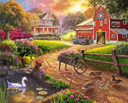 Quaint Farm Paint By Numbers