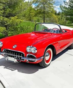 Red 1960 Corvette Paint By Numbers