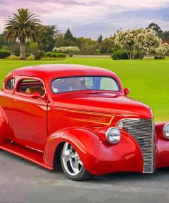 Red Luxury Hotrod Paint By Numbers