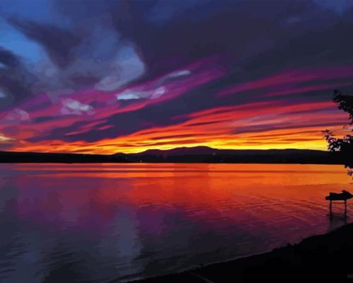 Sunset Over Lake Cumberland Paint By Numbers