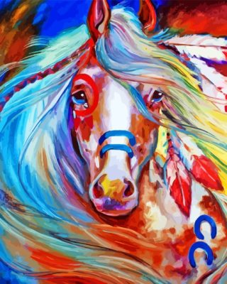 War Pony Horse Paint By Numbers