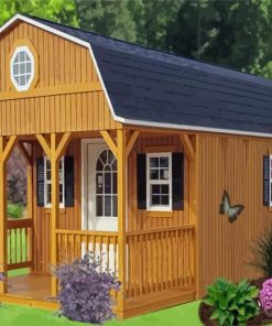 Wooden Mini Barn Paint By Numbers