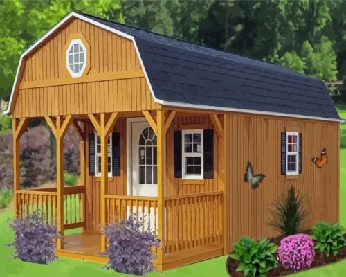 Wooden Mini Barn Paint By Numbers