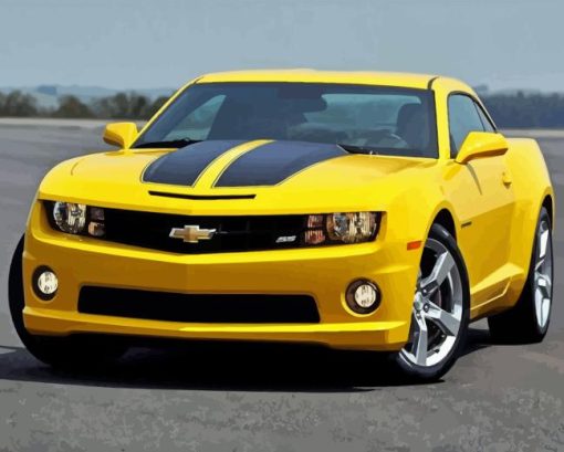 Yellow Camaro Paint By Numbers