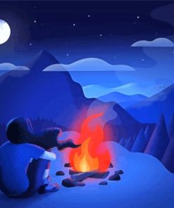 Mountain Campfire Paint By Numbers