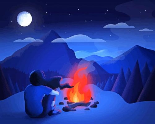 Mountain Campfire Paint By Numbers