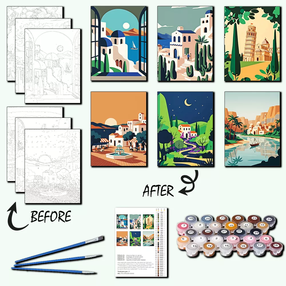 Mini paint by numbers kit