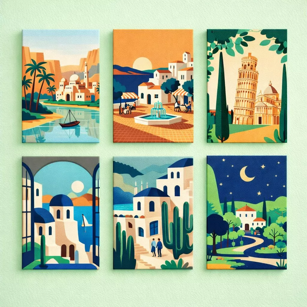 mini paint by numbers artworks