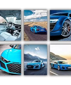 Blue Audi R8 Mini Paint By Numbers