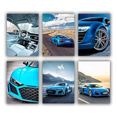 Blue Audi R8 Mini Paint By Numbers
