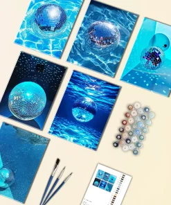 Blue Disco Ball Mini Paint By Numbers