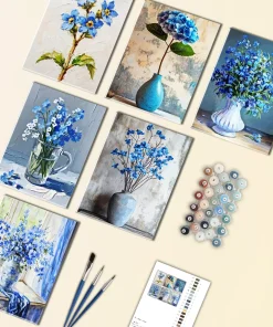 Blue Flowers Mini Paint By Numbers