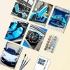 Blue Lamborghini mini paint by numbers