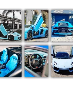 Blue Lamborghini mini paint by numbers