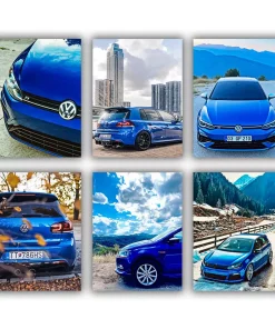 Blue VW Polo mini paint by numbers