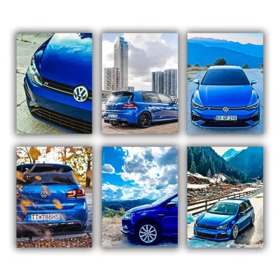 Blue VW Polo mini paint by numbers