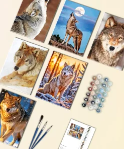 Brown Wolf Mini Paint By Numbers