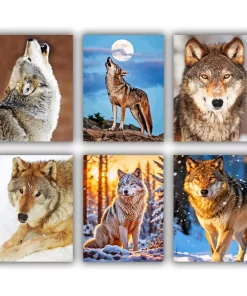 Brown Wolf Mini Paint By Numbers