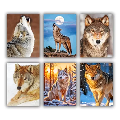 Brown Wolf Mini Paint By Numbers