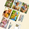 Girl Holding Flowers Mini Paint By Numbers