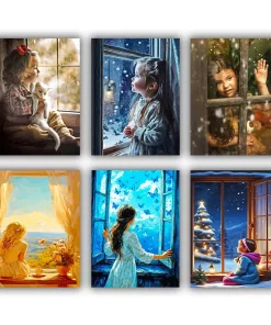 Girl Looking Out Window Mini Paint By Numbers