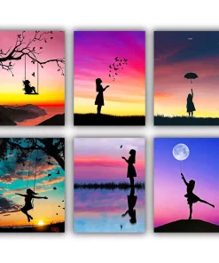 Girl Silhouette Mini Paint By Numbers