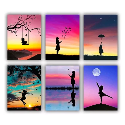 Girl Silhouette Mini Paint By Numbers