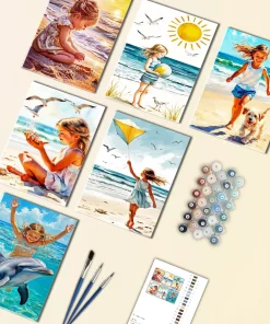 Girl in Beach Mini Paint By Numbers