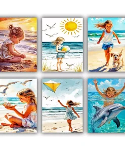 Girl in Beach Mini Paint By Numbers