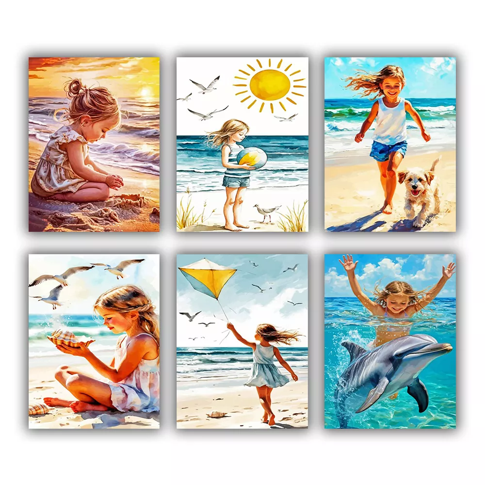 Girl in Beach Mini Paint By Numbers Girl in Beach Mini Paint By Numbers