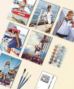 Girl on Boat Mini Paint By Numbers