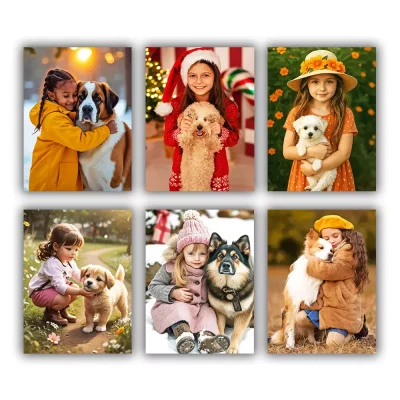 Girl with Dog Mini Paint By Numbers