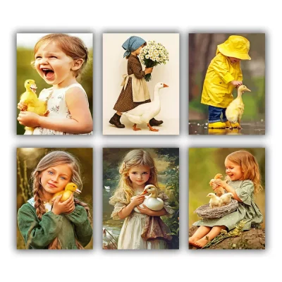 Girl with Duck Mini Paint By Numbers