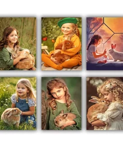 Girl with Rabbit Mini Paint By Numbers