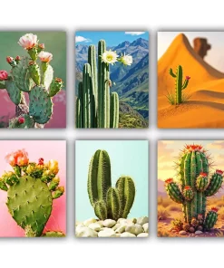 Green Cactus Mini Paint By Numbers