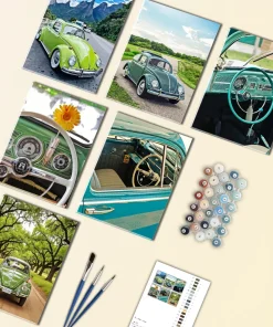 Green Volkswagen Beetle Mini Paint By Numbers