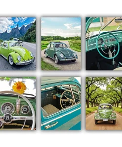 Green Volkswagen Beetle Mini Paint By Numbers