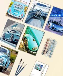 Light Blue Car mini paint by numbers