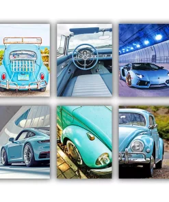 Light Blue Car mini paint by numbers