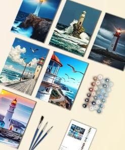 Lighthouse Greece Mini Paint By Numbers