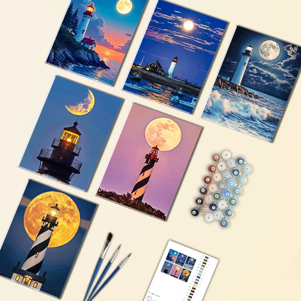 Lighthouse Moon Mini Paint By Numbers