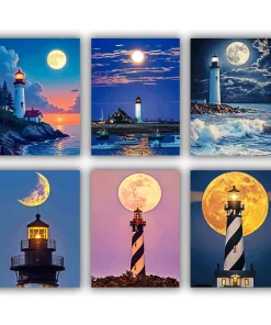 Lighthouse Moon Mini Paint By Numbers