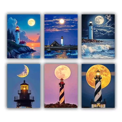 Lighthouse Moon Mini Paint By Numbers