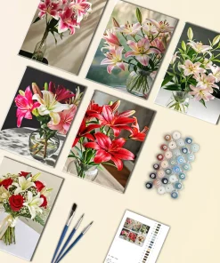 Lilies in a Vase Mini Paint By Numbers
