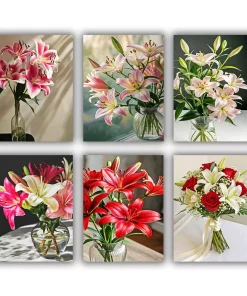 Lilies in a Vase Mini Paint By Numbers