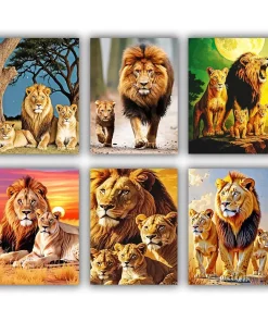 Lion Family Mini Paint By Numbers