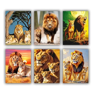 Lion Family Mini Paint By Numbers