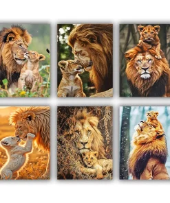 Lion and Cub Mini Paint By Numbers