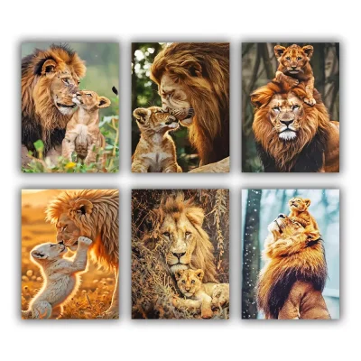 Lion and Cub Mini Paint By Numbers